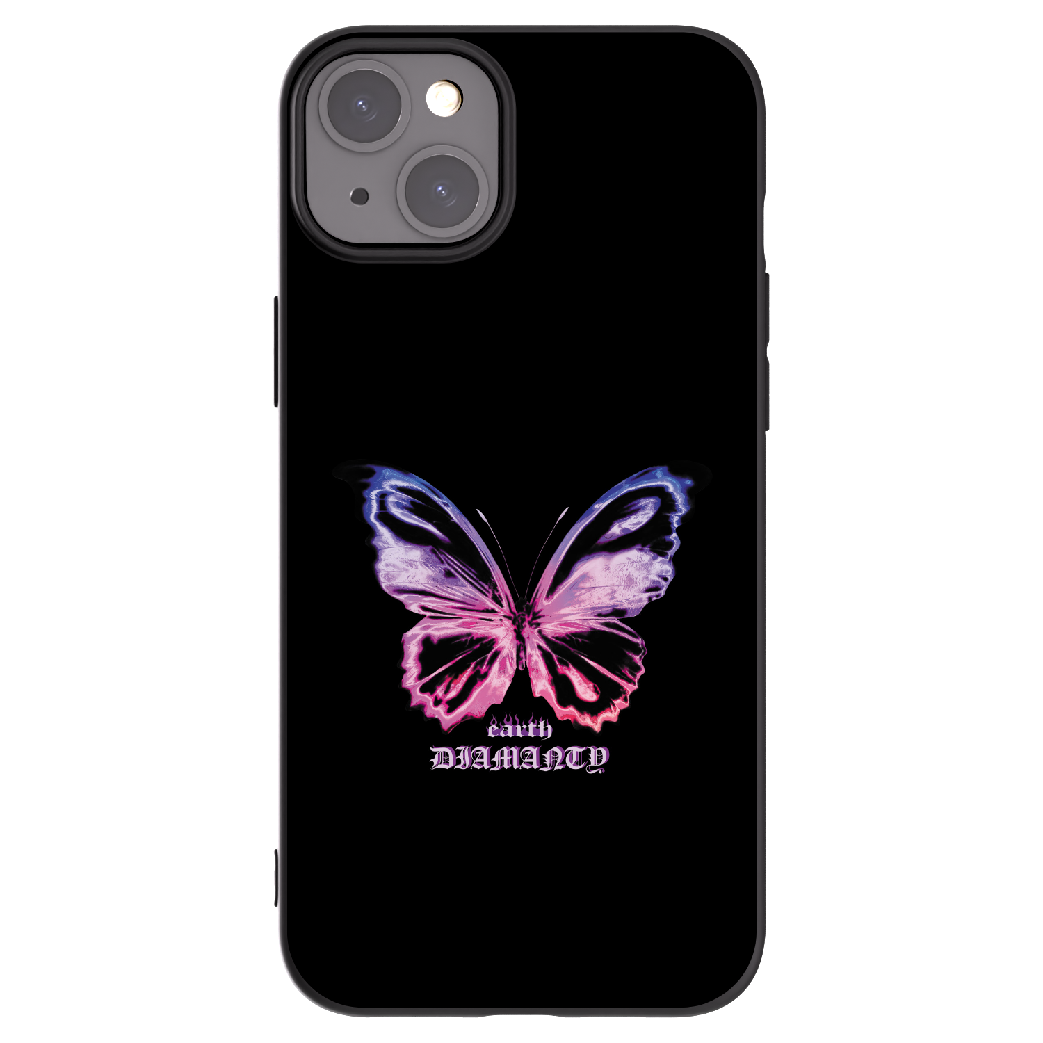 Picasee Apple iPhone 15 Plus Hülle - Schwarzes Silikon - Diamanty Purple