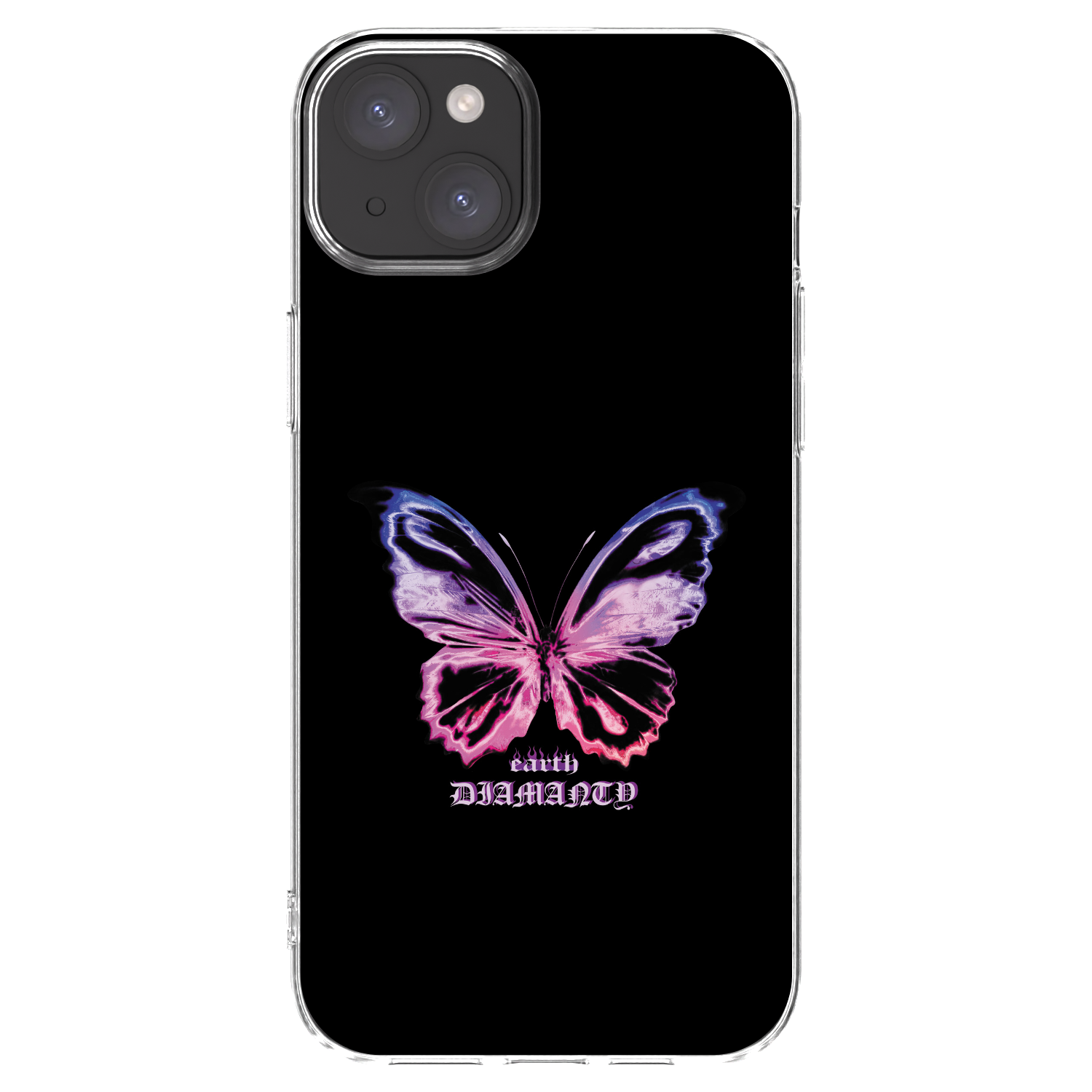Picasee Apple iPhone 15 Plus Hülle - Transparentes Silikon - Diamanty Purple