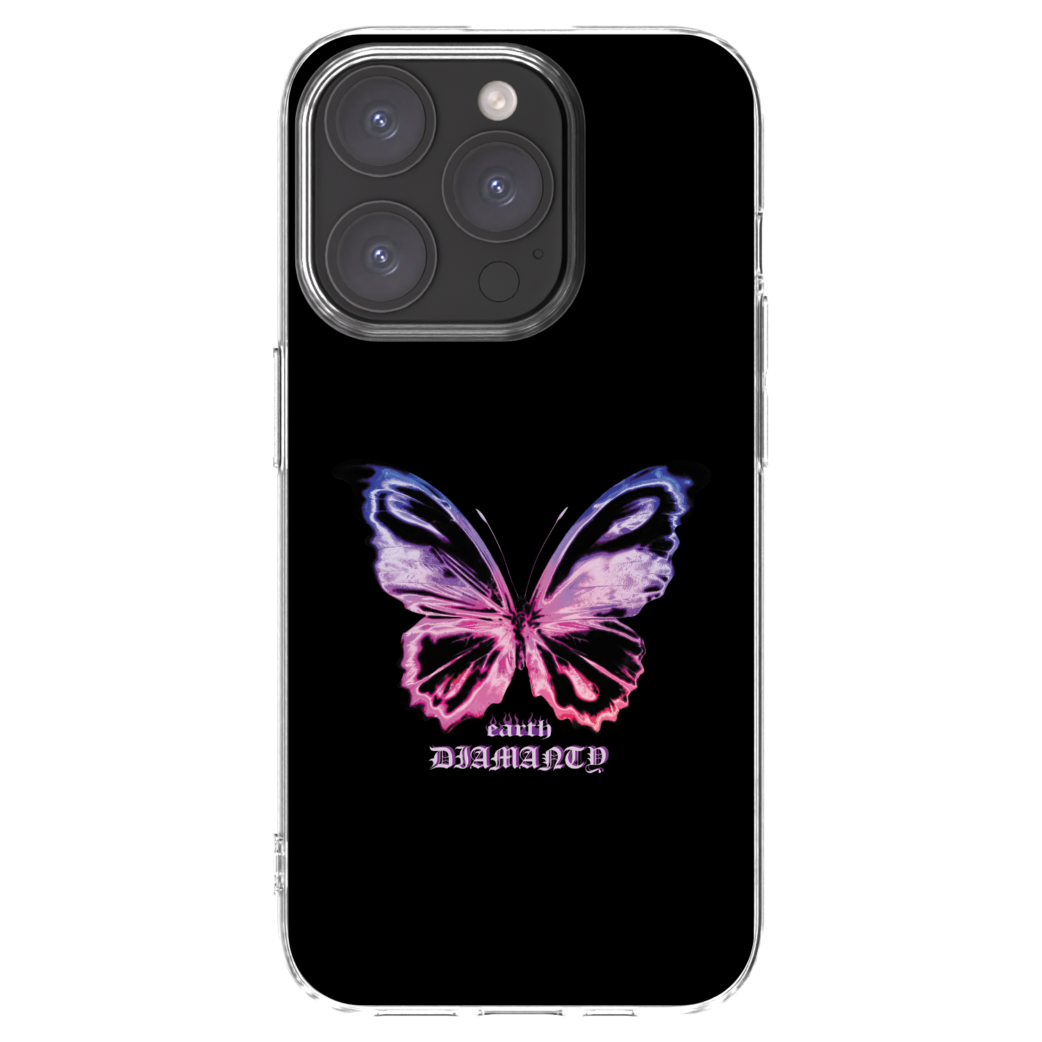 Picasee Apple iPhone 15 Pro Hülle - Transparentes Silikon - Diamanty Purple