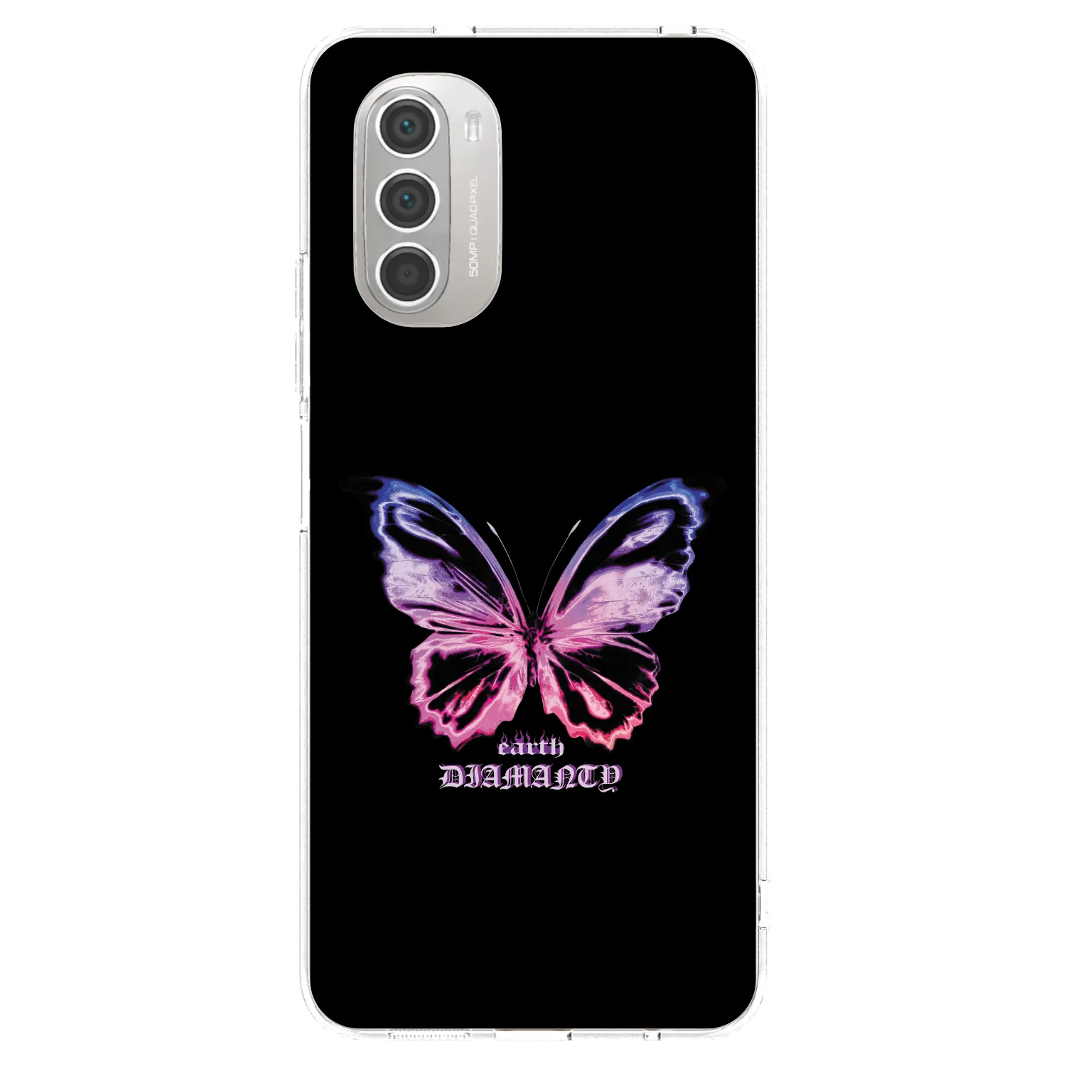 Picasee Motorola Moto G51 Hülle - Transparentes Silikon - Diamanty Purple