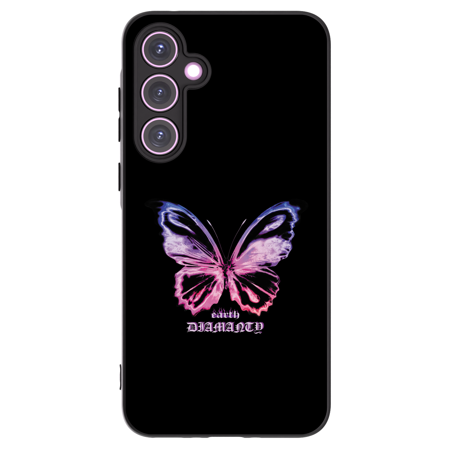 Picasee Samsung Galaxy A35 5G A356B Hülle - Schwarzes Silikon - Diamanty Purple