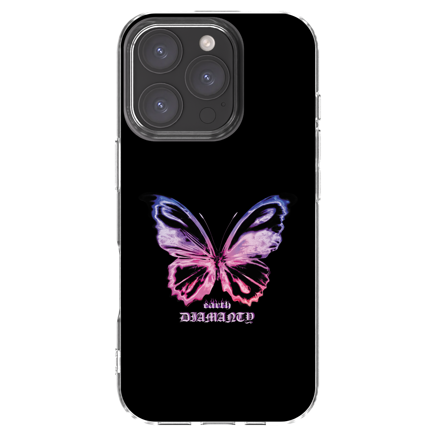 Picasee Apple iPhone 16 Pro Hülle - Transparentes Silikon - Diamanty Purple