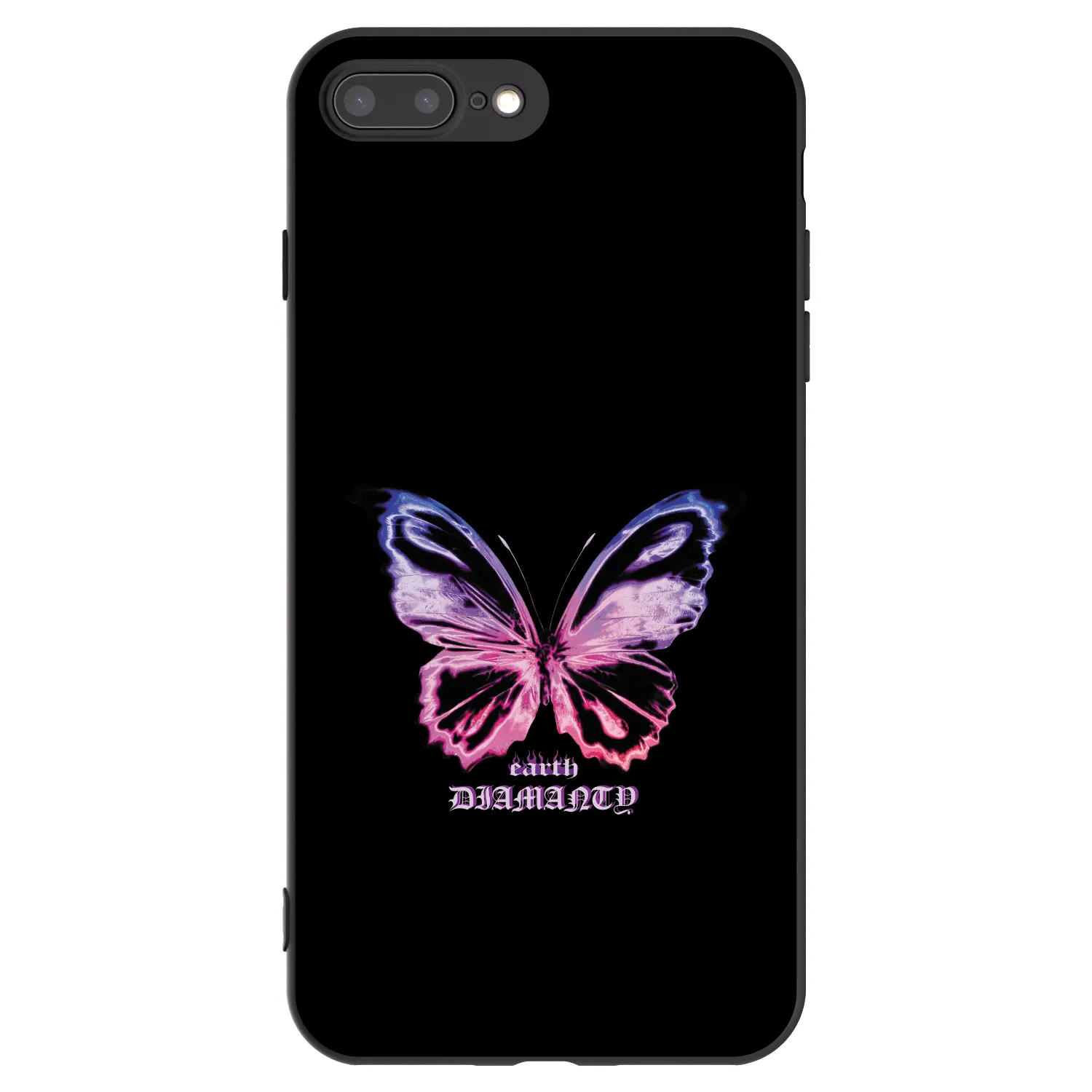 Picasee Apple iPhone 7 Plus Hülle - Schwarzes Silikon - Diamanty Purple