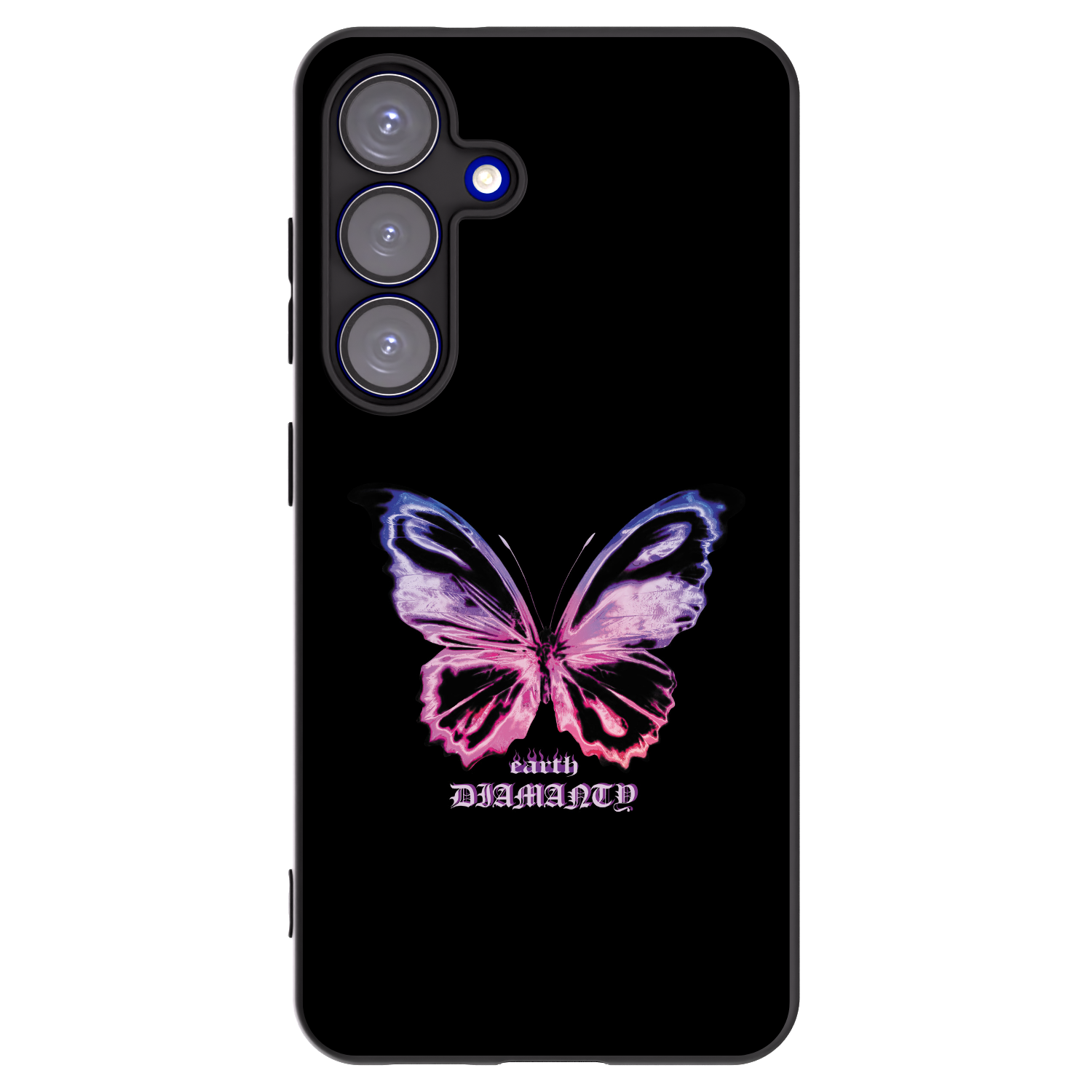 Picasee Samsung Galaxy S25 5G Hülle - Schwarzes Silikon - Diamanty Purple