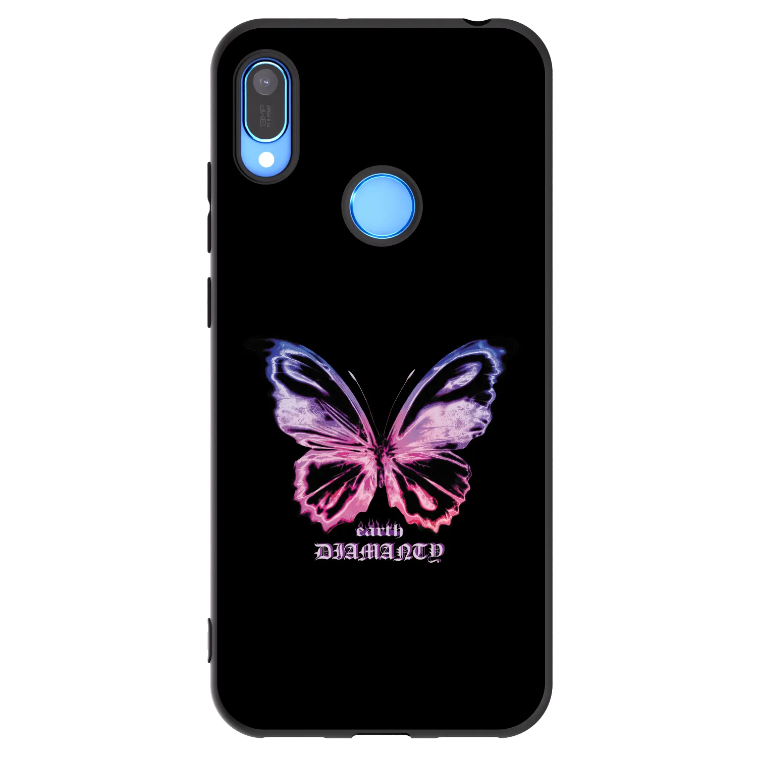 Picasee Huawei Y6 2019 Hülle - Schwarzes Silikon - Diamanty Purple