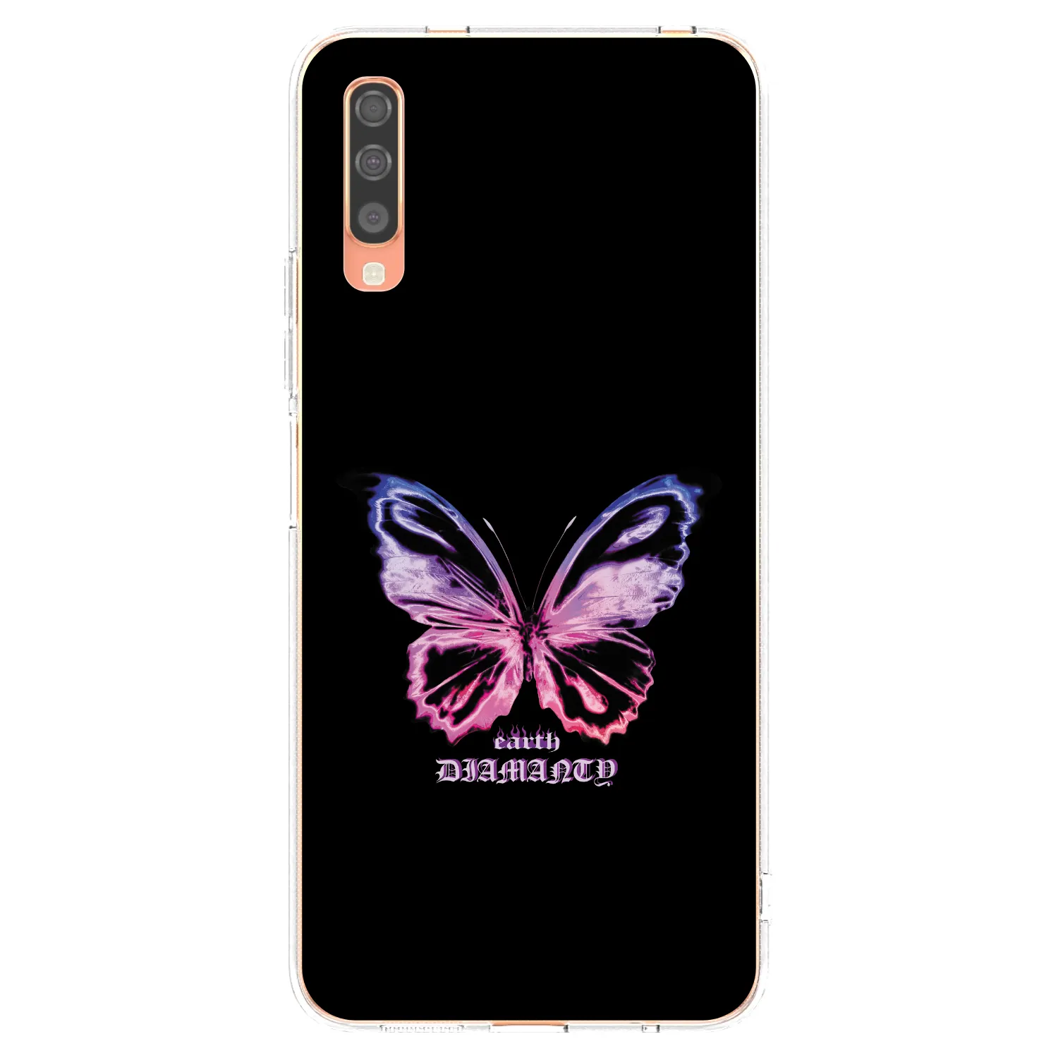 Picasee Samsung Galaxy A70 A705F Hülle - Transparentes Silikon - Diamanty Purple