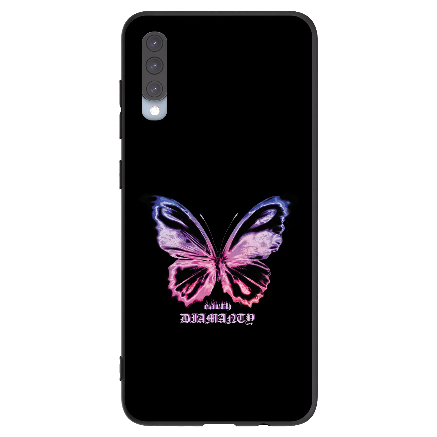 Picasee Samsung Galaxy A70 A705F Hülle - Schwarzes Silikon - Diamanty Purple