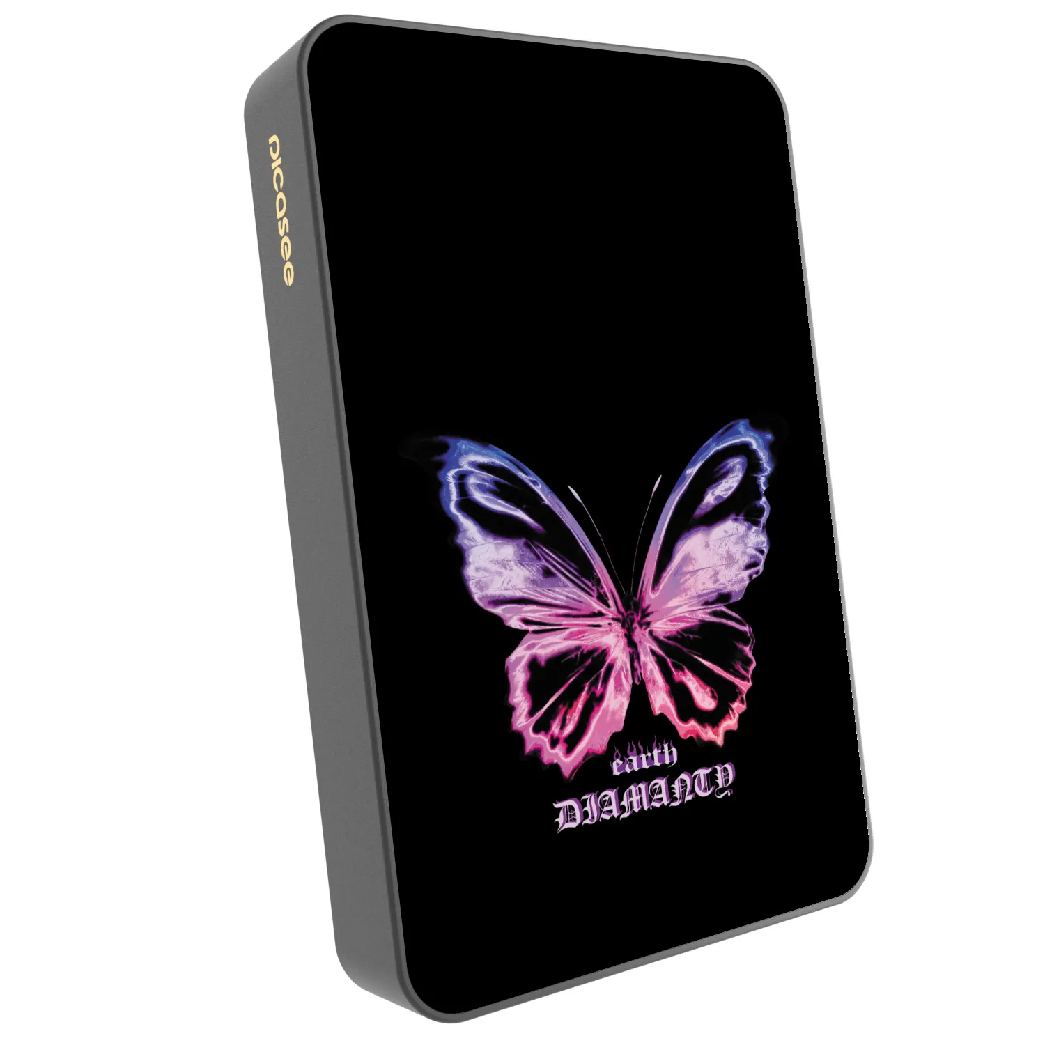 Picasee Powerbank mit MagSafe 10 000 mAh Grau - Diamanty Purple