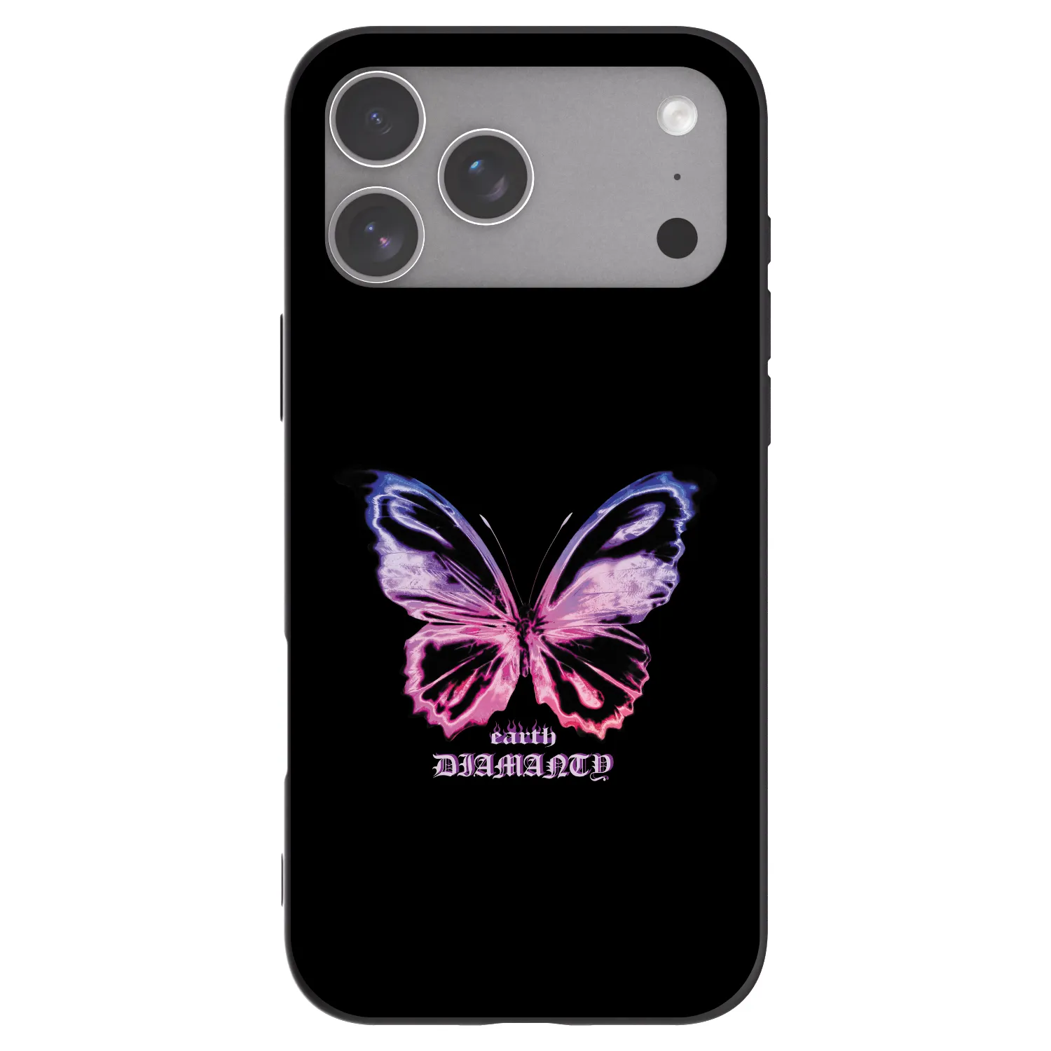 Picasee Apple iPhone 18 Pro Max Hülle - Schwarzes Silikon - Diamanty Purple