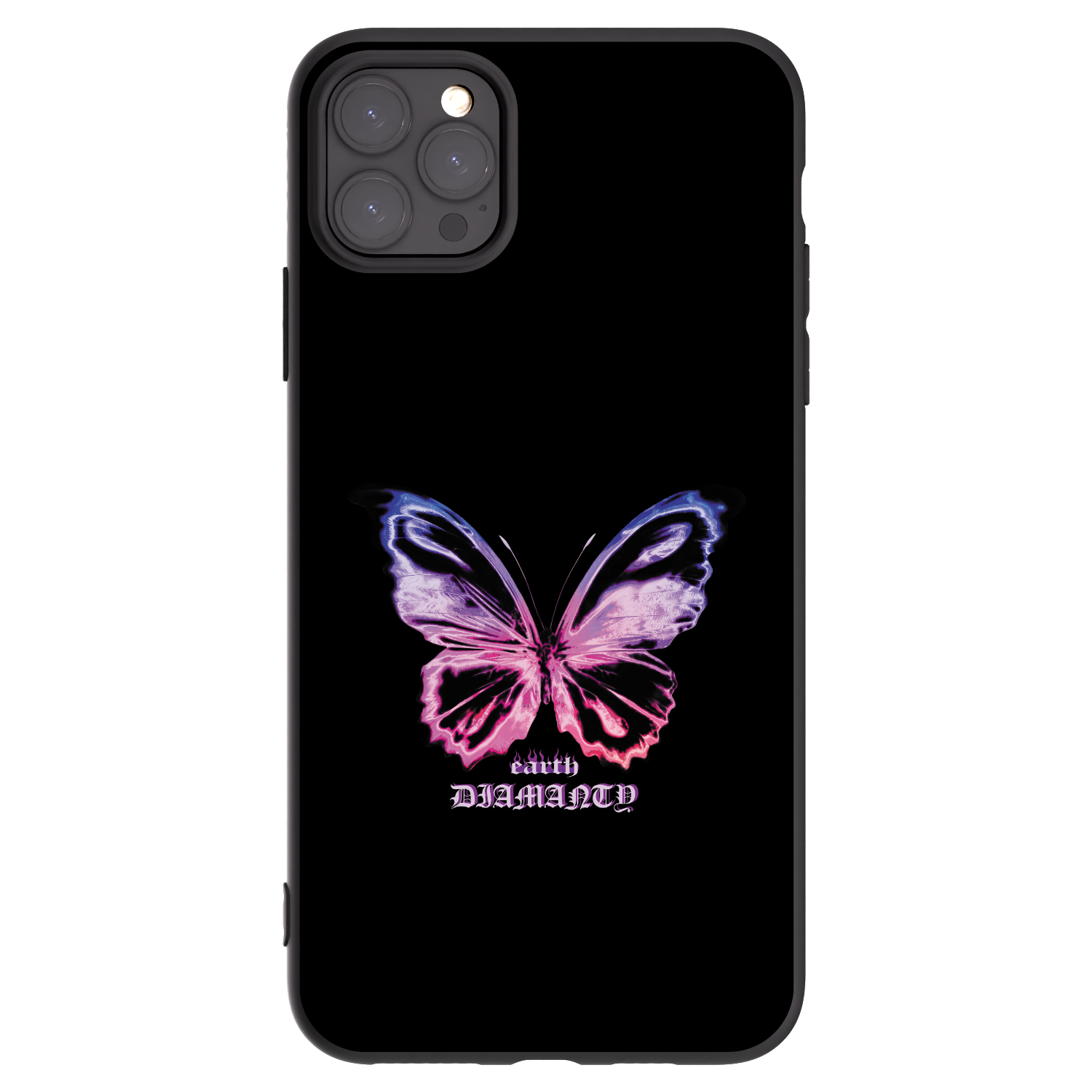 Picasee Apple iPhone 11 Pro Max Hülle - Schwarzes Silikon - Diamanty Purple