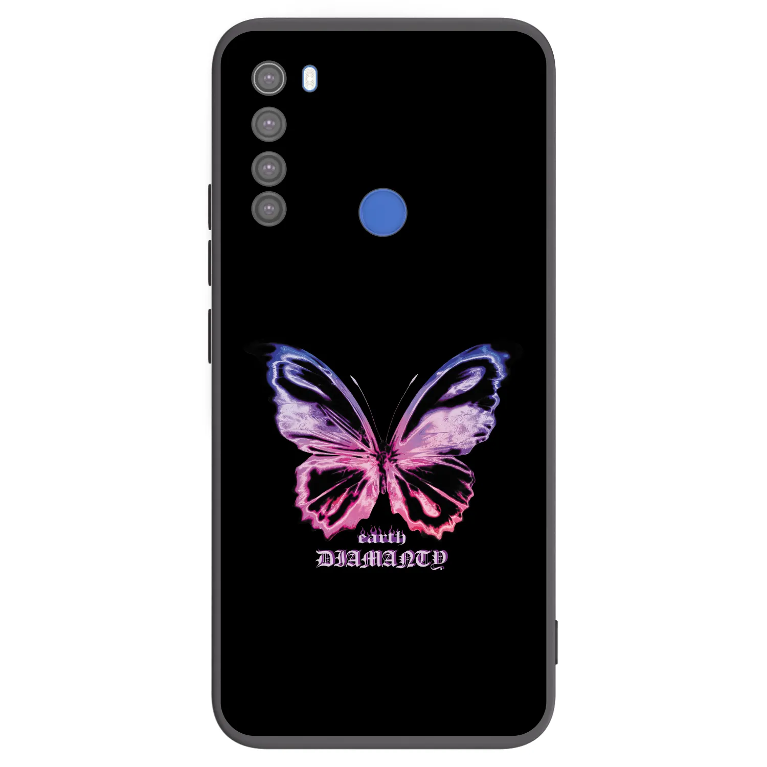 Picasee Xiaomi Redmi Note 8T Hülle - Schwarzes Silikon - Diamanty Purple