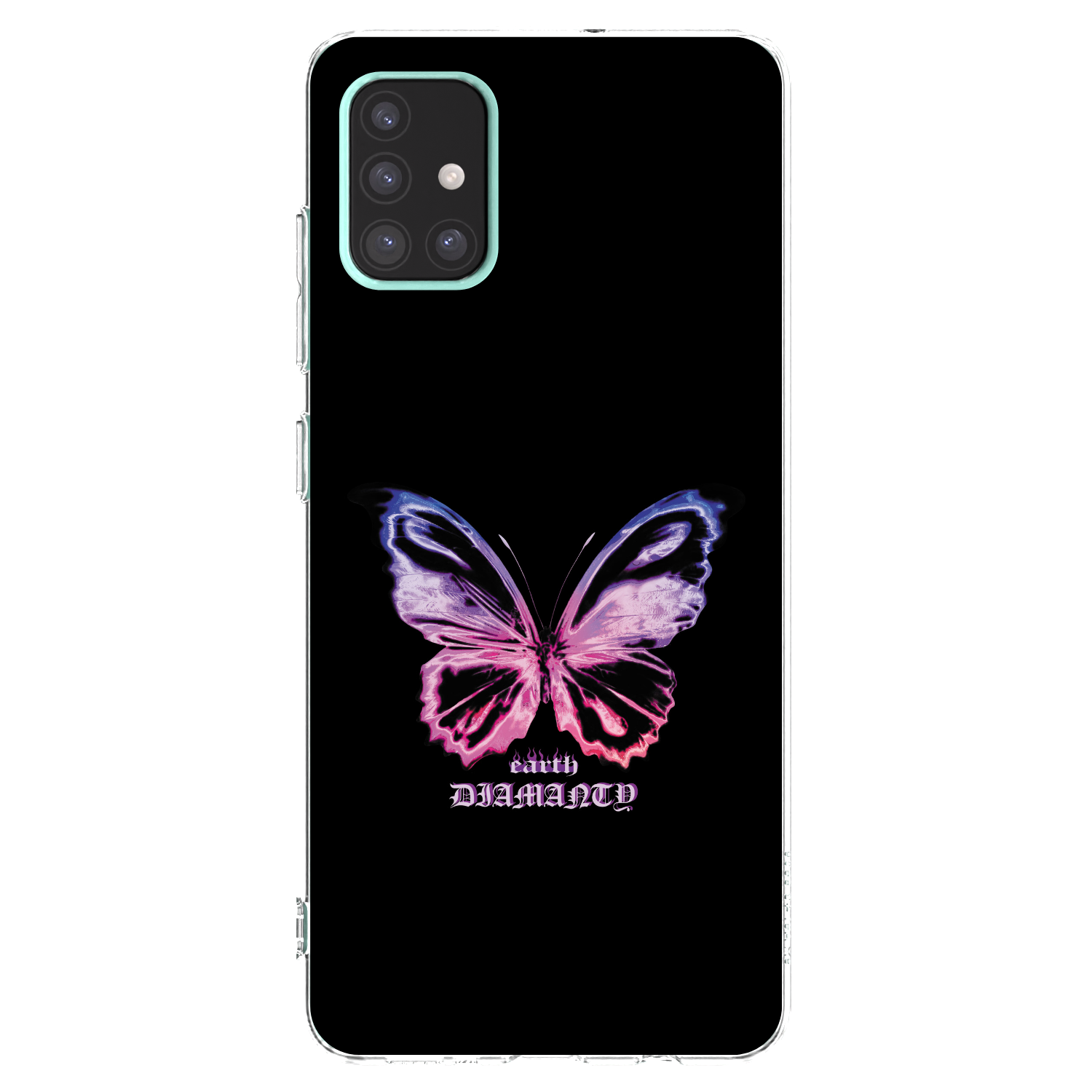 Picasee Samsung Galaxy A51 A515F Hülle - Transparentes Silikon - Diamanty Purple