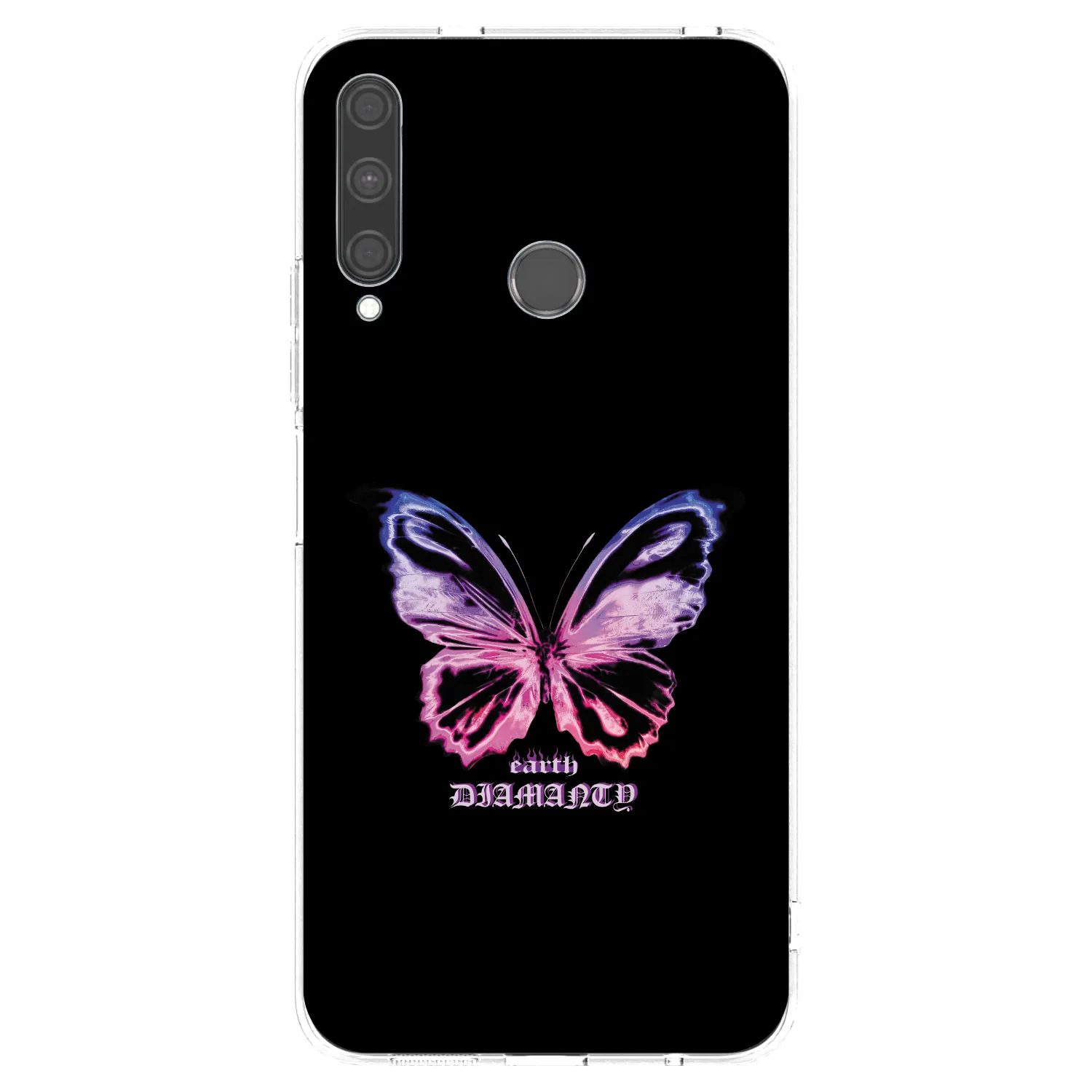 Picasee Huawei P40 Lite E Hülle - Transparentes Silikon - Diamanty Purple