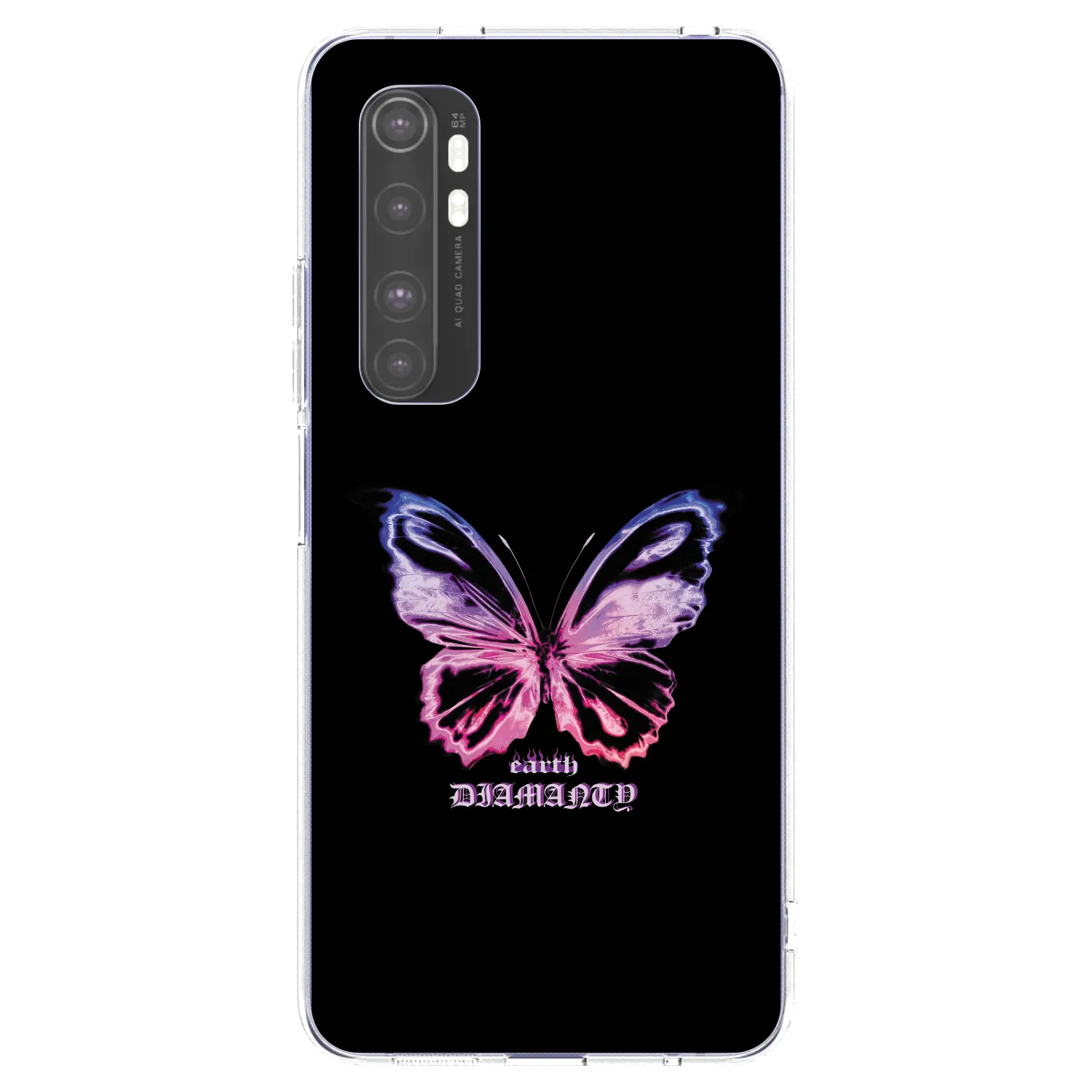 Picasee Xiaomi Mi Note 10 Lite Hülle - Transparentes Silikon - Diamanty Purple