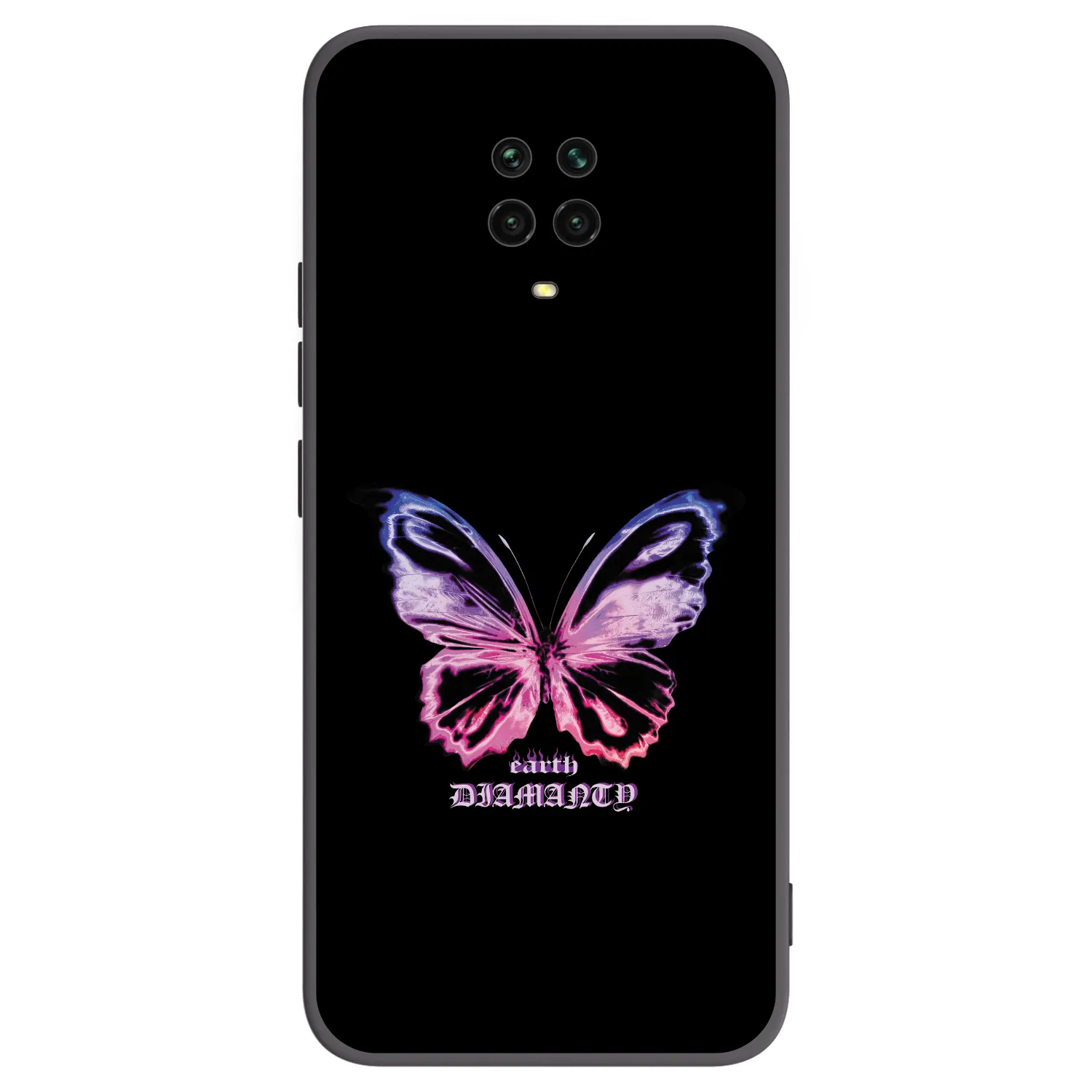 Picasee Xiaomi Redmi Note 9S Hülle - Schwarzes Silikon - Diamanty Purple