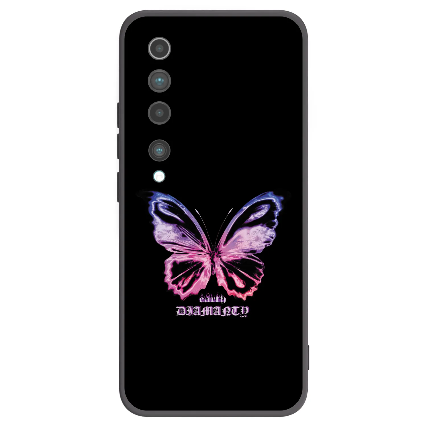 Picasee Xiaomi Mi 10 Hülle - Schwarzes Silikon - Diamanty Purple