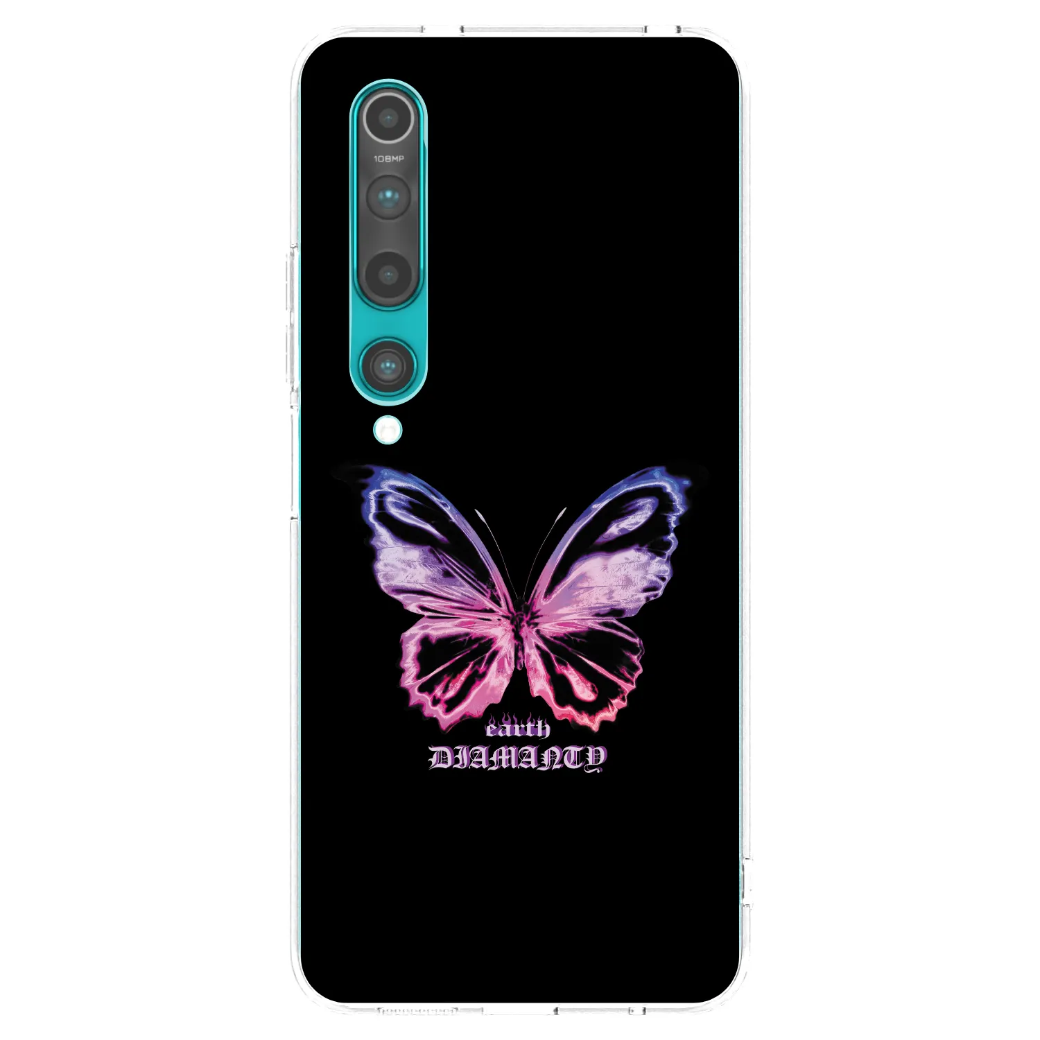 Picasee Xiaomi Mi 10 Hülle - Transparentes Silikon - Diamanty Purple