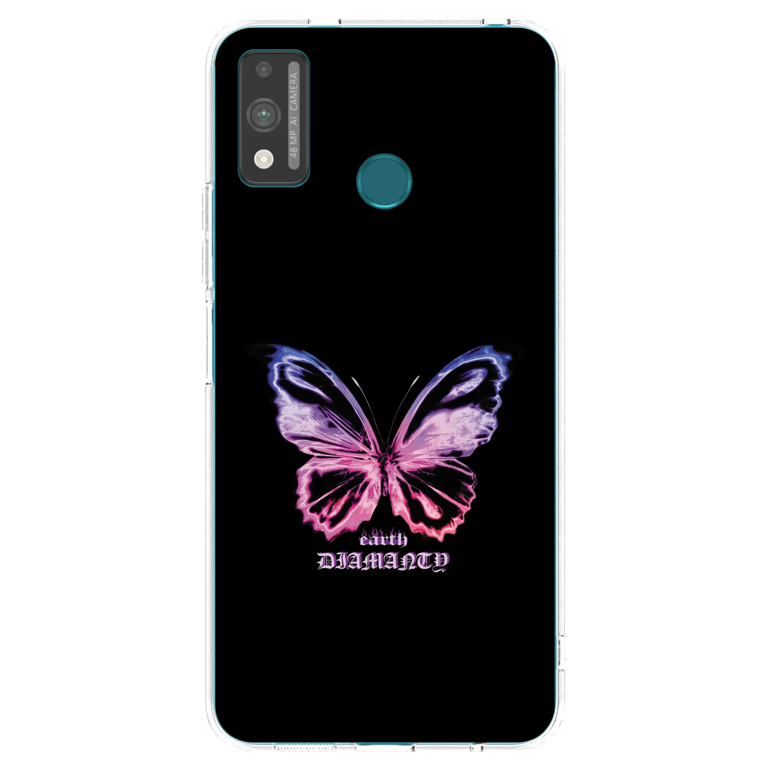 Picasee Honor 9X Lite Hülle - Transparentes Silikon - Diamanty Purple