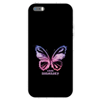 Picasee Apple iPhone 5/5S/SE Hülle - Transparentes Silikon - Diamanty Purple