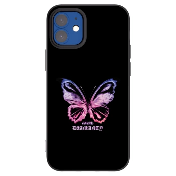 Picasee Apple iPhone 12 mini Hülle - Schwarzes Silikon - Diamanty Purple