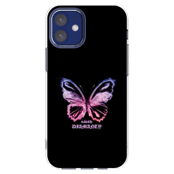 Picasee Apple iPhone 12 mini Hülle - Transparentes Silikon - Diamanty Purple