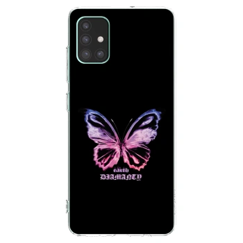 Picasee Samsung Galaxy M51 M515F Hülle - Transparentes Silikon - Diamanty Purple