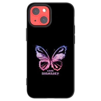 Picasee Apple iPhone 13 mini Hülle - Schwarzes Silikon - Diamanty Purple