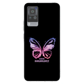 Picasee Vivo X60 Pro 5G Hülle - Transparentes Silikon - Diamanty Purple