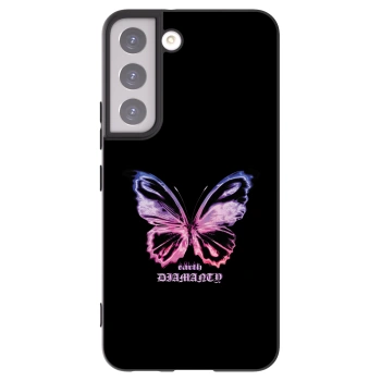 Picasee Samsung Galaxy S22 5G Hülle - Schwarzes Silikon - Diamanty Purple