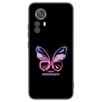 Picasee Xiaomi 12 Pro Hülle - Schwarzes Silikon - Diamanty Purple