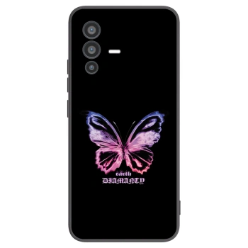 Picasee Vivo V23 5G Hülle - Schwarzes Silikon - Diamanty Purple