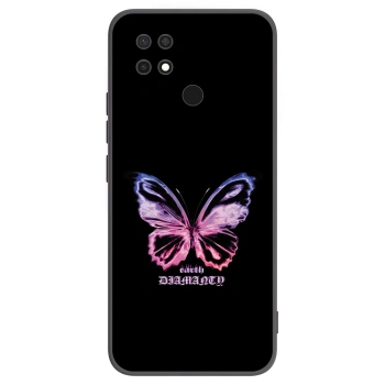 Picasee Xiaomi Redmi 10C Hülle - Schwarzes Silikon - Diamanty Purple