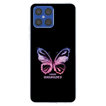 Picasee Honor X8 4G Hülle - Transparentes Silikon - Diamanty Purple