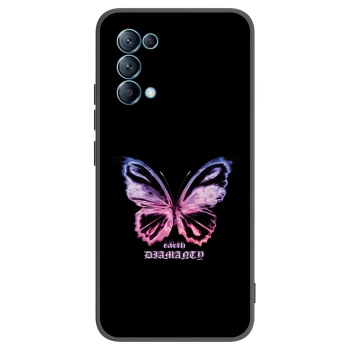 Picasee OPPO Reno 5 5G Hülle - Schwarzes Silikon - Diamanty Purple