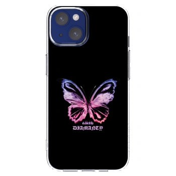 Picasee Apple iPhone 14 Hülle - Transparentes Silikon - Diamanty Purple