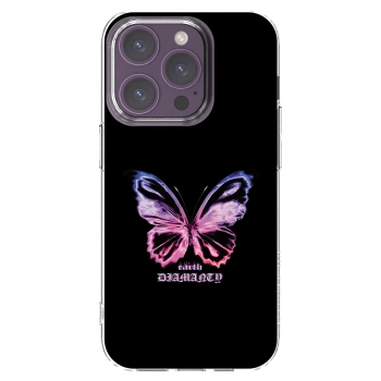 Picasee Apple iPhone 14 Pro Hülle - Transparentes Silikon - Diamanty Purple