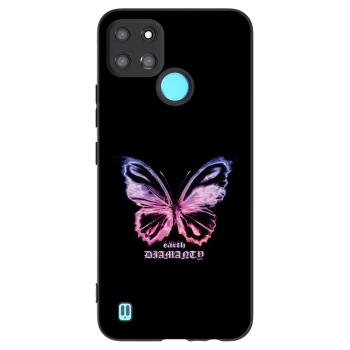 Picasee Realme C21Y Hülle - Schwarzes Silikon - Diamanty Purple
