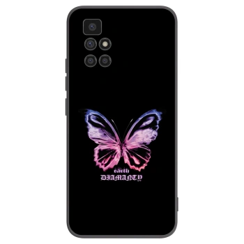 Picasee Xiaomi Redmi 10 (2022) Hülle - Schwarzes Silikon - Diamanty Purple