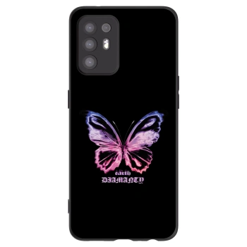 Picasee OPPO A94 5G Hülle - Schwarzes Silikon - Diamanty Purple