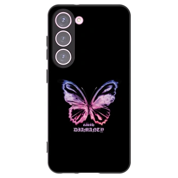 Picasee Samsung Galaxy S23 5G Hülle - Schwarzes Silikon - Diamanty Purple