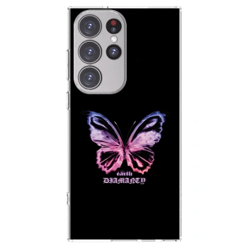 Picasee Samsung Galaxy S23 Ultra 5G Hülle - Transparentes Silikon - Diamanty Purple