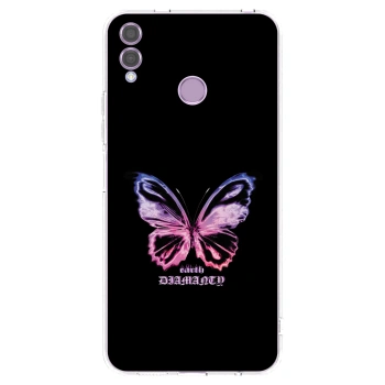 Picasee Honor 8X Hülle - Transparentes Silikon - Diamanty Purple