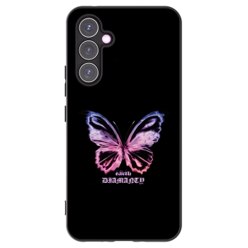 Picasee Samsung Galaxy A54 5G A546B Hülle - Schwarzes Silikon - Diamanty Purple
