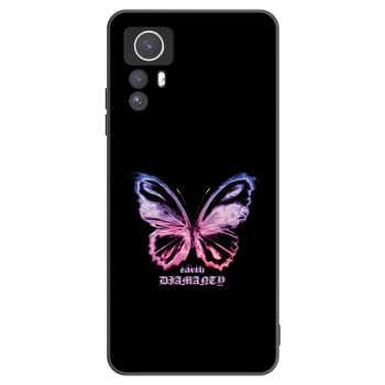 Picasee Xiaomi Redmi Note 12S Hülle - Schwarzes Silikon - Diamanty Purple