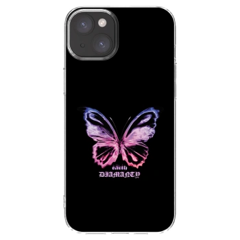 Picasee Apple iPhone 15 Plus Hülle - Transparentes Silikon - Diamanty Purple