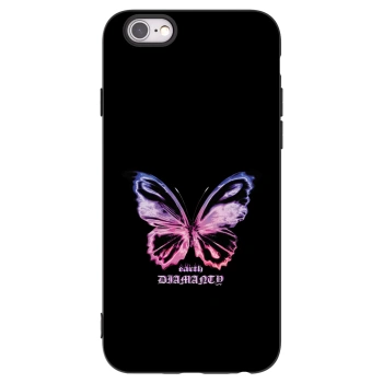 Picasee Apple iPhone 6/6S Hülle - Schwarzes Silikon - Diamanty Purple