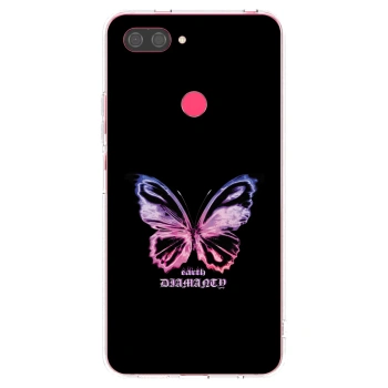 Picasee Xiaomi Mi 8 Lite Hülle - Transparentes Silikon - Diamanty Purple