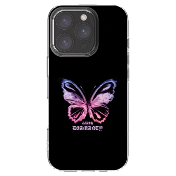 Picasee Apple iPhone 16 Pro Hülle - Transparentes Silikon - Diamanty Purple
