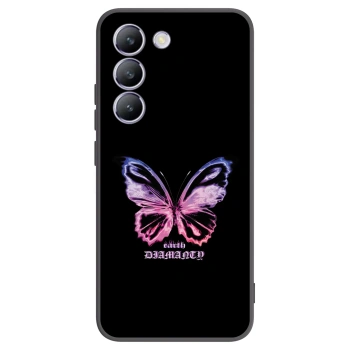 Picasee Vivo V40 SE 5G Hülle - Schwarzes Silikon - Diamanty Purple