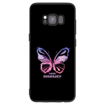 Picasee Samsung Galaxy S8 G950F Hülle - Schwarzes Silikon - Diamanty Purple